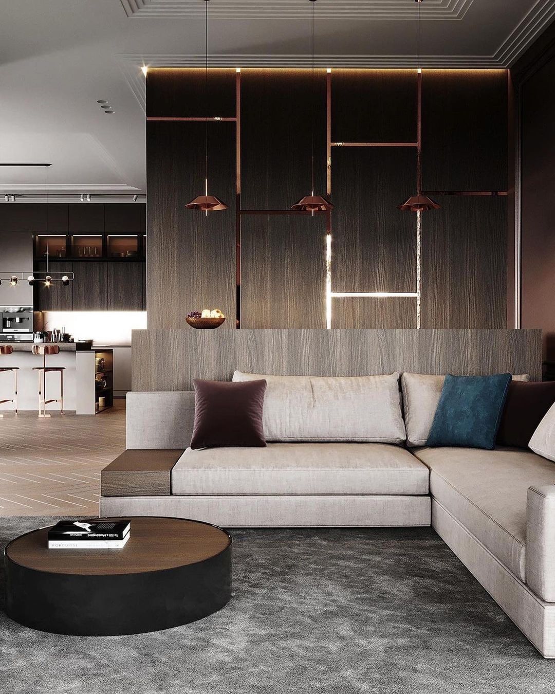 archidesiign@instagram on Pinno: Elegant Contemporary Dark Interior by ...