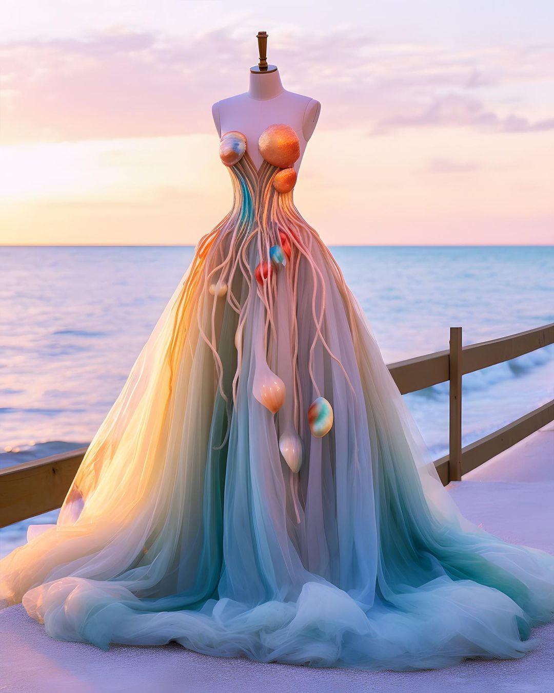 Ocean Inspired Dress Gown