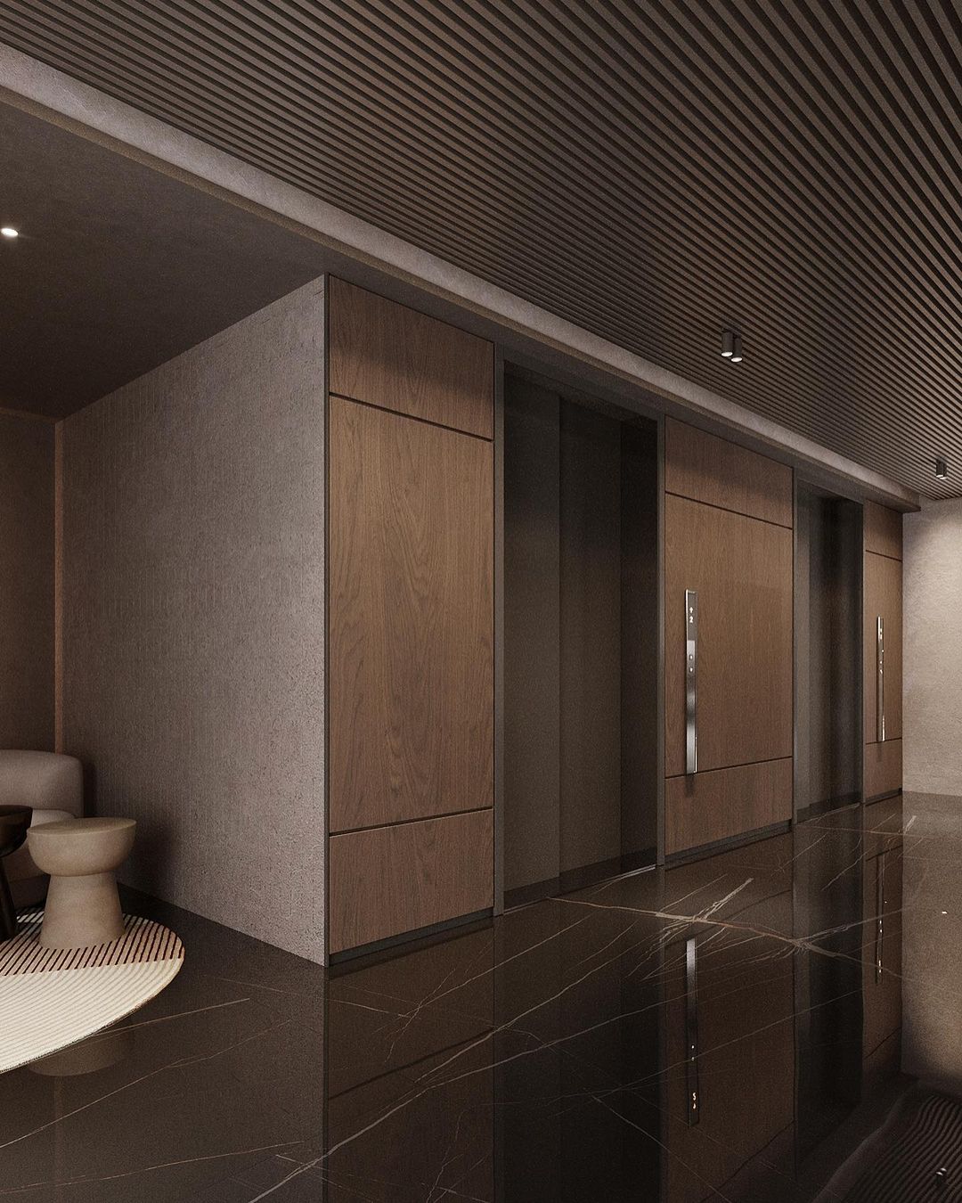 Karina Tereshchenko on Pinno: Concept design of the elevator hall in r...
