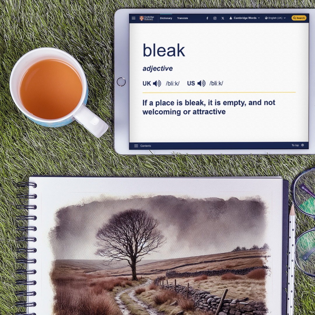 cambridgewords@instagram on Pinno: Try writing a sentence using the adjective 'bleak' in the